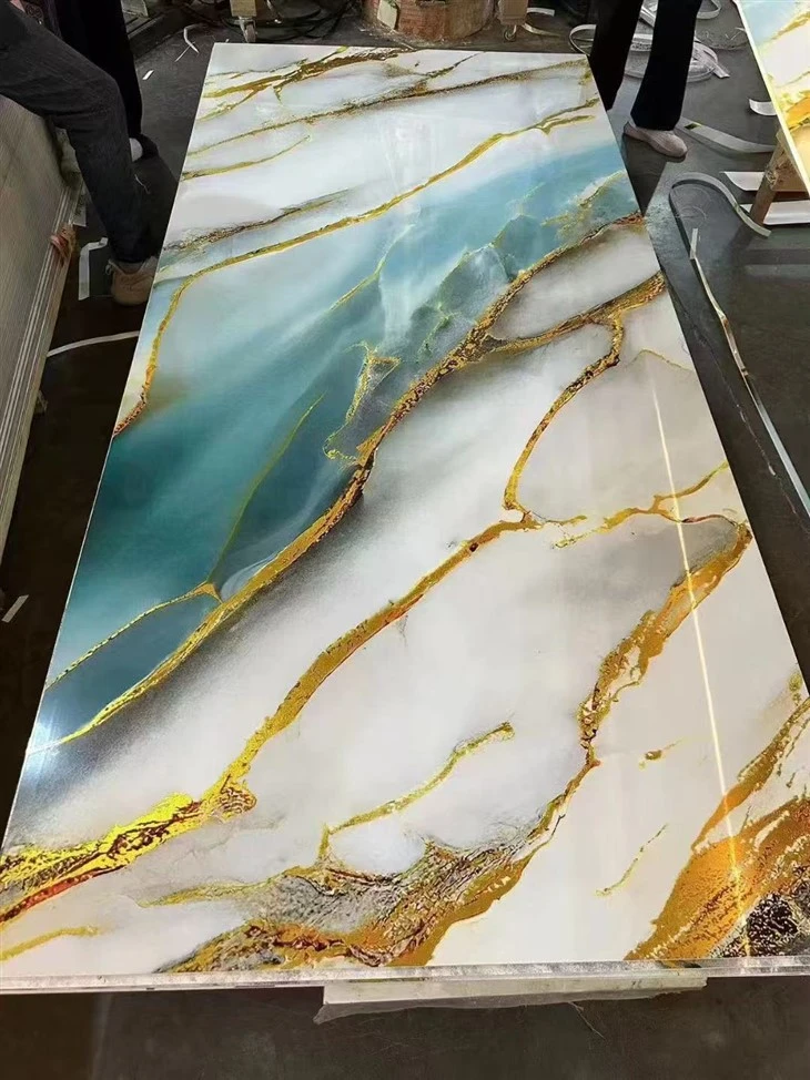 Høyglansende Uv Pvc Marbel Sheet Board